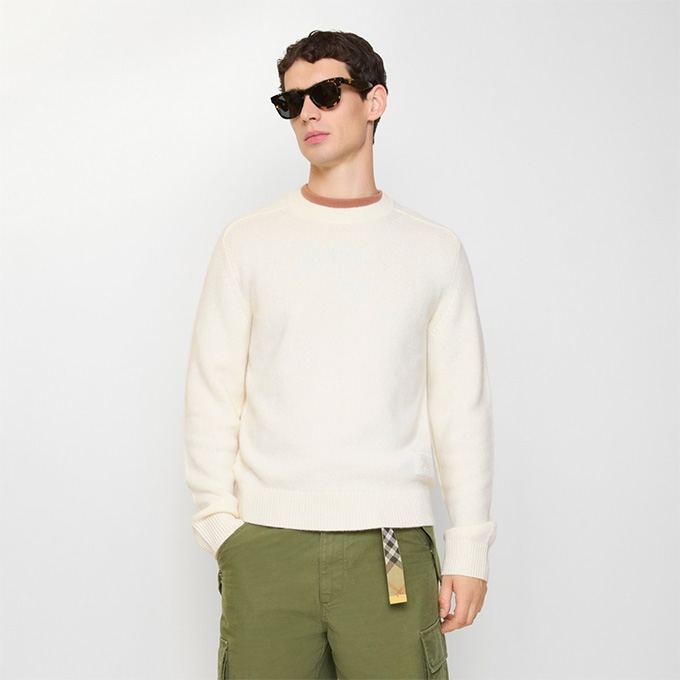 burberry equestrian knight jacquard crew‑neck sweater